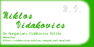 miklos vidakovics business card